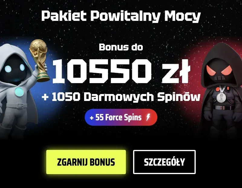SlotsVader Casino – Pakiet Powitalny Mocy do 10 550 zł i 1 050 darmowych spinów